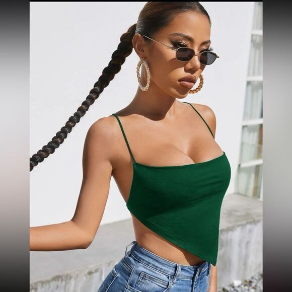 Green bandanna fairy style open back top - Picture 4 of 9